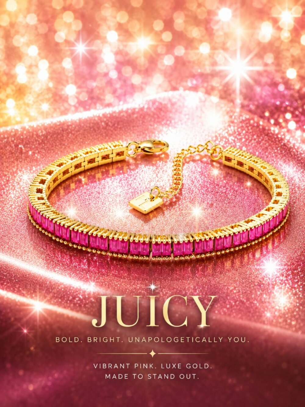 Park Lane Juicy Exclusive Pink Impression Tennis Bracelet